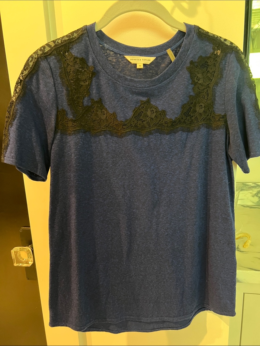 Rebecca Taylor Lace Trim Top